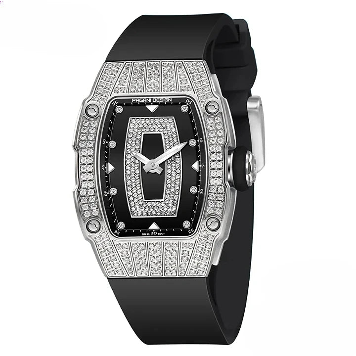 Montre Quartz Élégance Impériale Prestige avec boîtier tonneau en acier inoxydable