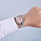 montre femme cadran rose élégant