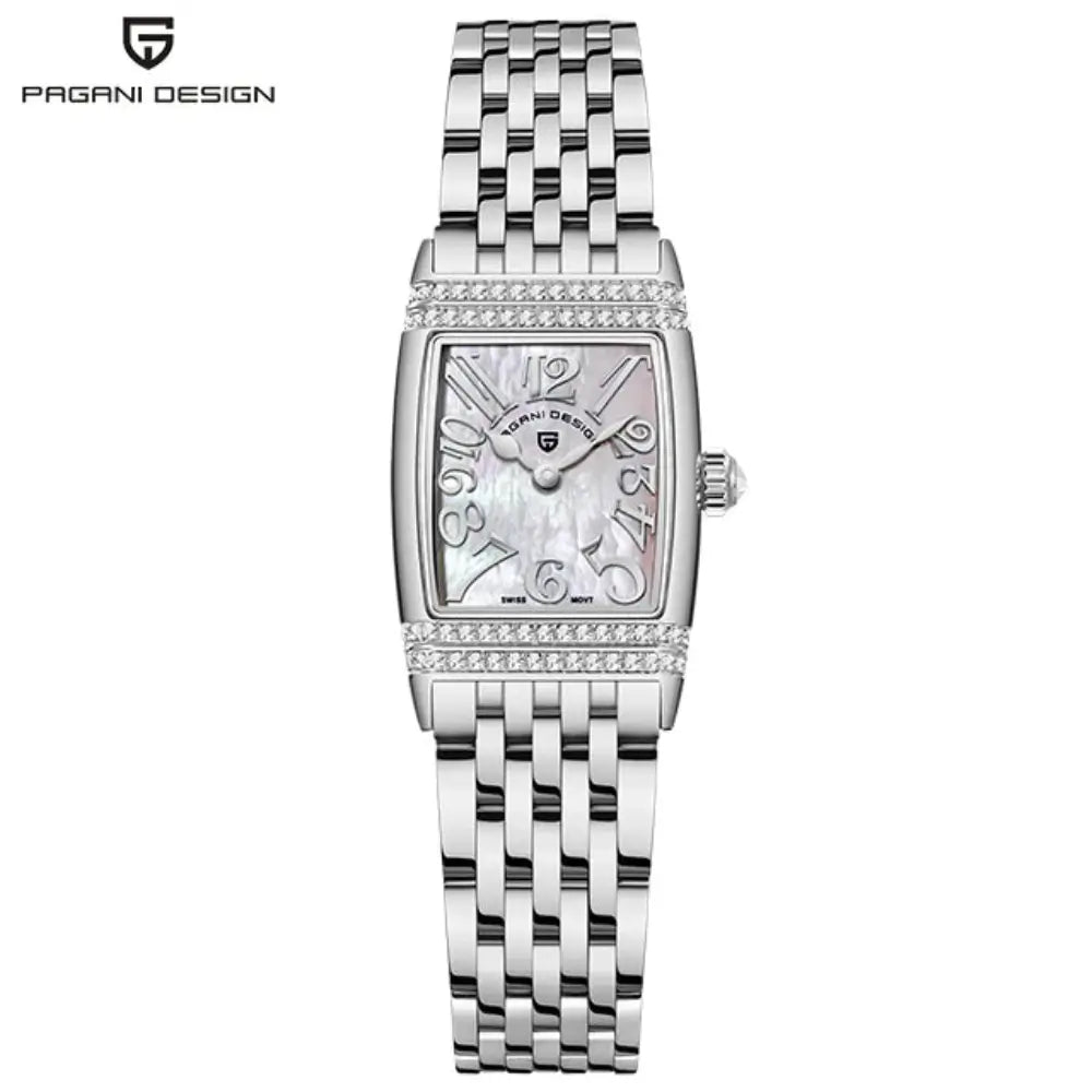 Montre élégante femme avec cadran carré moderne