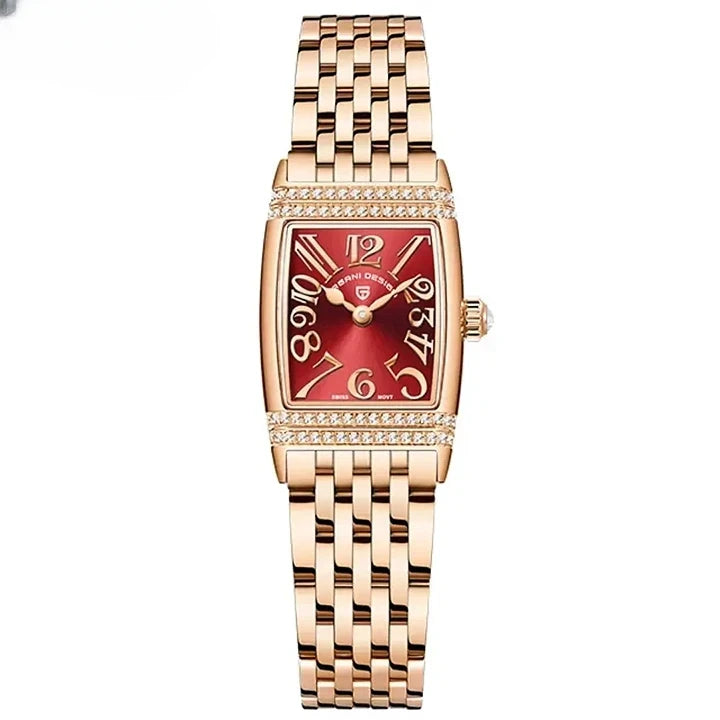 Montre Quartz Élégance Royale Signature avec bracelet en acier inoxydable et cadran carré élégant
