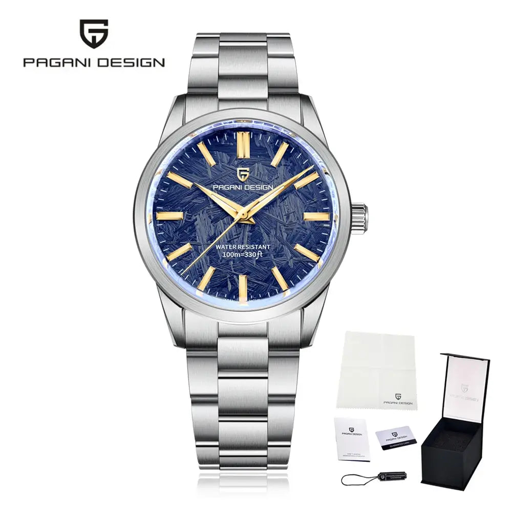 Montre quartz japonaise TMI VH31 avec boîtier rond acier 316L et design moderne pour homme.