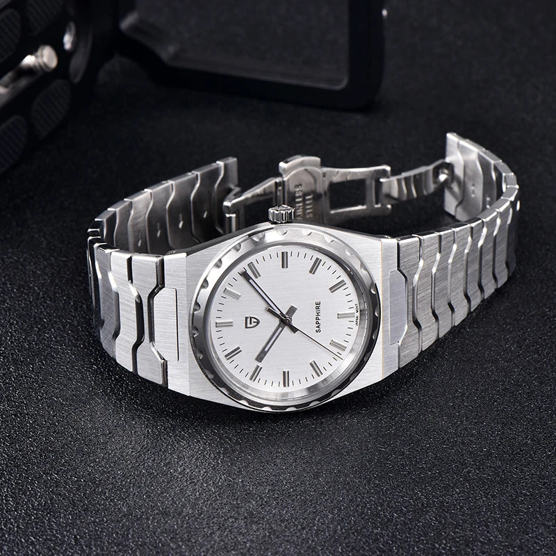 Montre homme bracelet acier fermoir invisible

