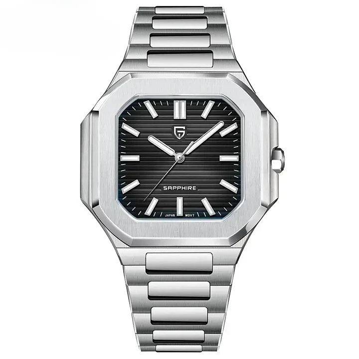 Montre quartz homme carrée sport chic
