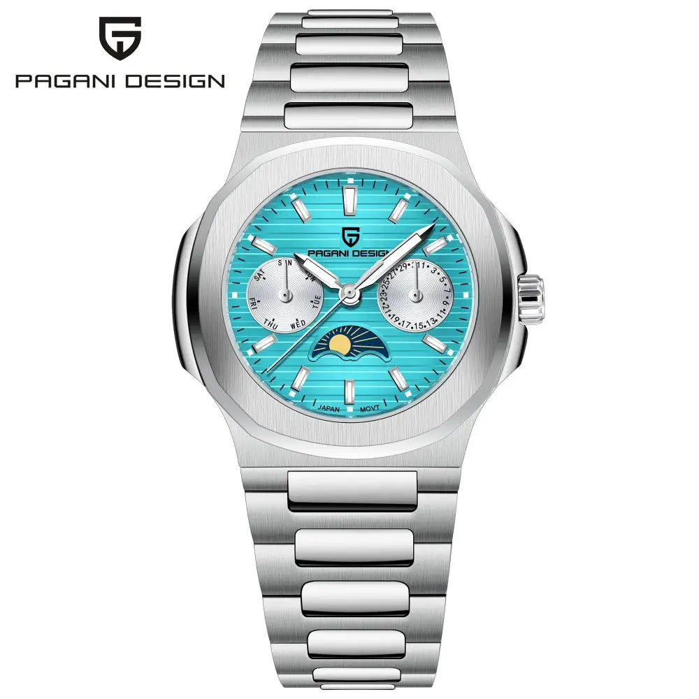 Montre raffinée avec aiguilles lumineuses haute visibilité