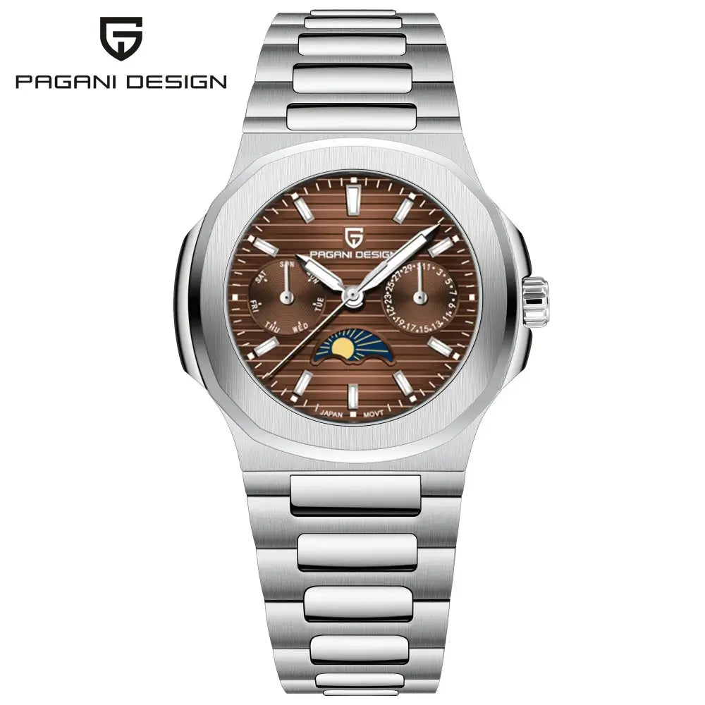 Montre luxe en acier inoxydable pour homme élégant