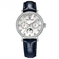 Cadran nacré et bracelet de la montre femme Lune Élégance Divine vus de près