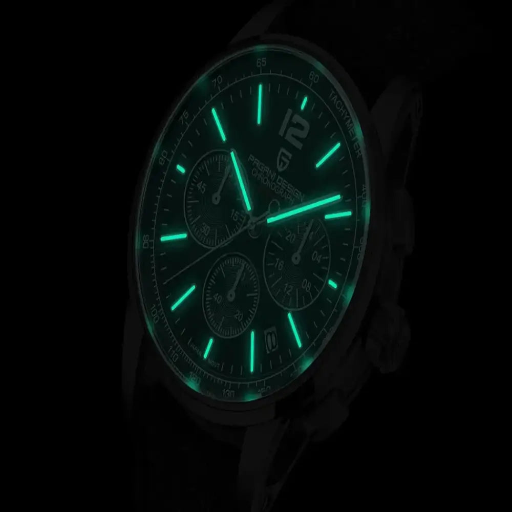 montre chronographe business homme cadran raffiné verre saphir AR anti-reflet