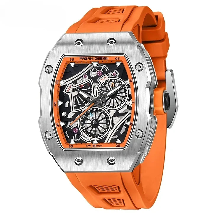 Boîtier tonneau en acier inoxydable de la montre Quartz Prestige Navigator