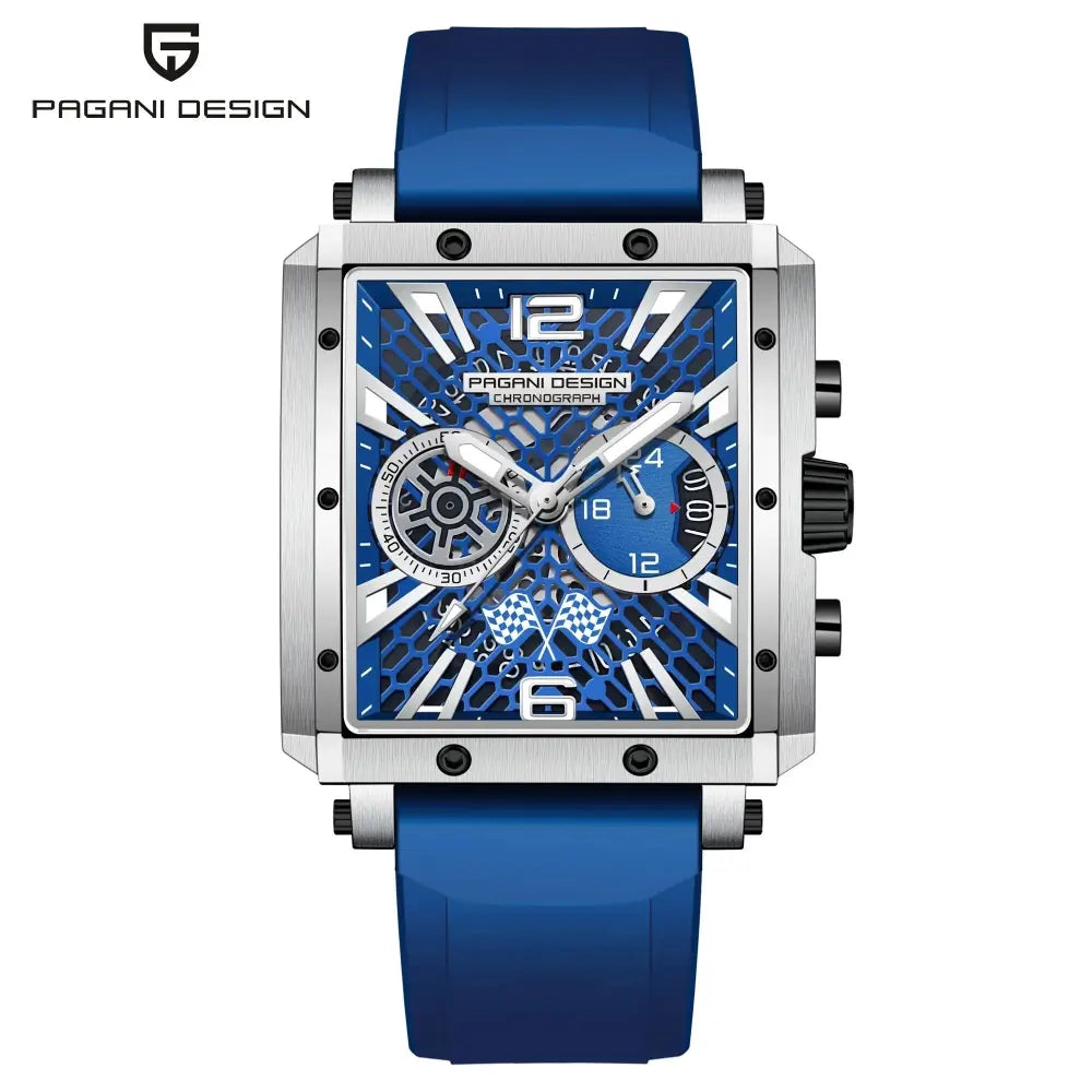Montre homme racing luxe avec bracelet en caoutchouc premium