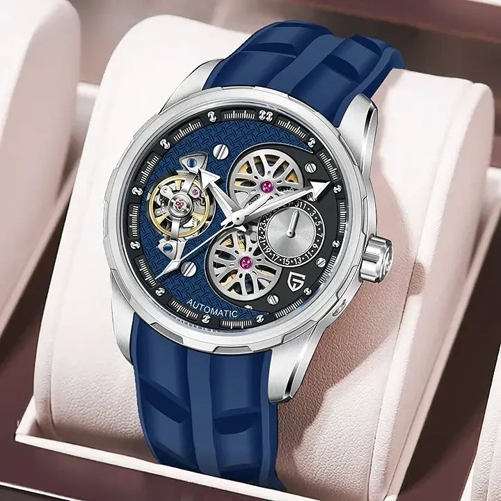 Montre tourbillon homme bracelet caoutchouc
