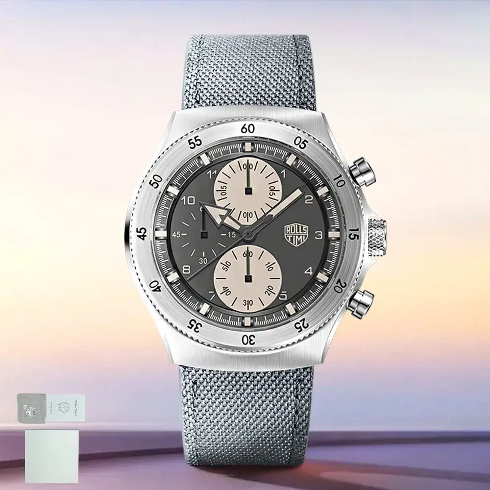Montre homme luxe sport avec bracelet nylon et cuir